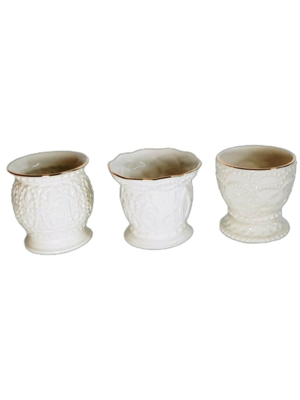 Set of 3 Beaded Tea Light Votive Candle Holders Classic Style Decorative Accents
